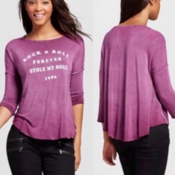 Rock N Roll Forever Stole My Soul 1986 Graphic T 3;4 sleeve nwt - Picture 2 of 6